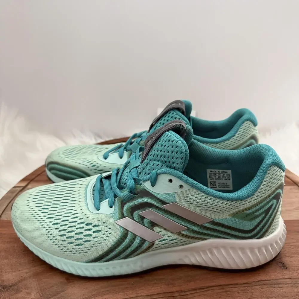 Adidas Aerobounce Shoes Womens‎ Size 8.5 Teal Mint Running Mesh Bounce Sneakers